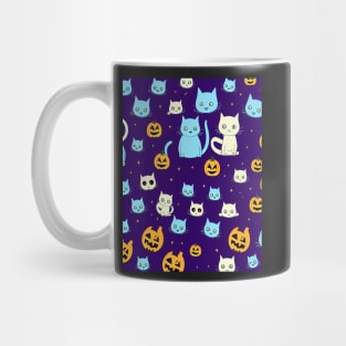 cat halloween pumpkins cut Mug